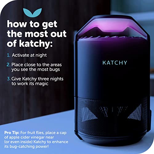 KATCHY Indoor Plug-in Insect Trap - Catcher & Killer for House Flies, Mosquitoes, Fruit Flies, Gnants, and Mosquitos - Chemical-Free, Eco-Friendly, Easy to Clean (2 Pack with 8 Glue Boards)