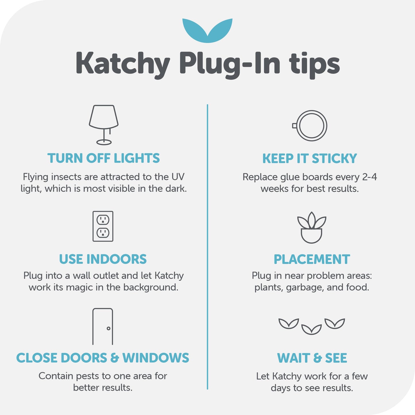 KATCHY Indoor Plug-in Insect Trap - Catcher & Killer for House Flies, Mosquitoes, Fruit Flies, Gnants, and Mosquitos - Chemical-Free, Eco-Friendly, Easy to Clean (2 Pack with 8 Glue Boards)